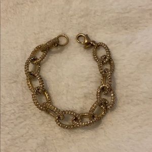 Gold J.Crew Factory Bracelet with rhinestones